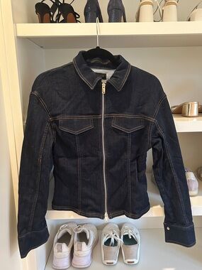 Zara Dark Blue Denim Jacket-Pant Set